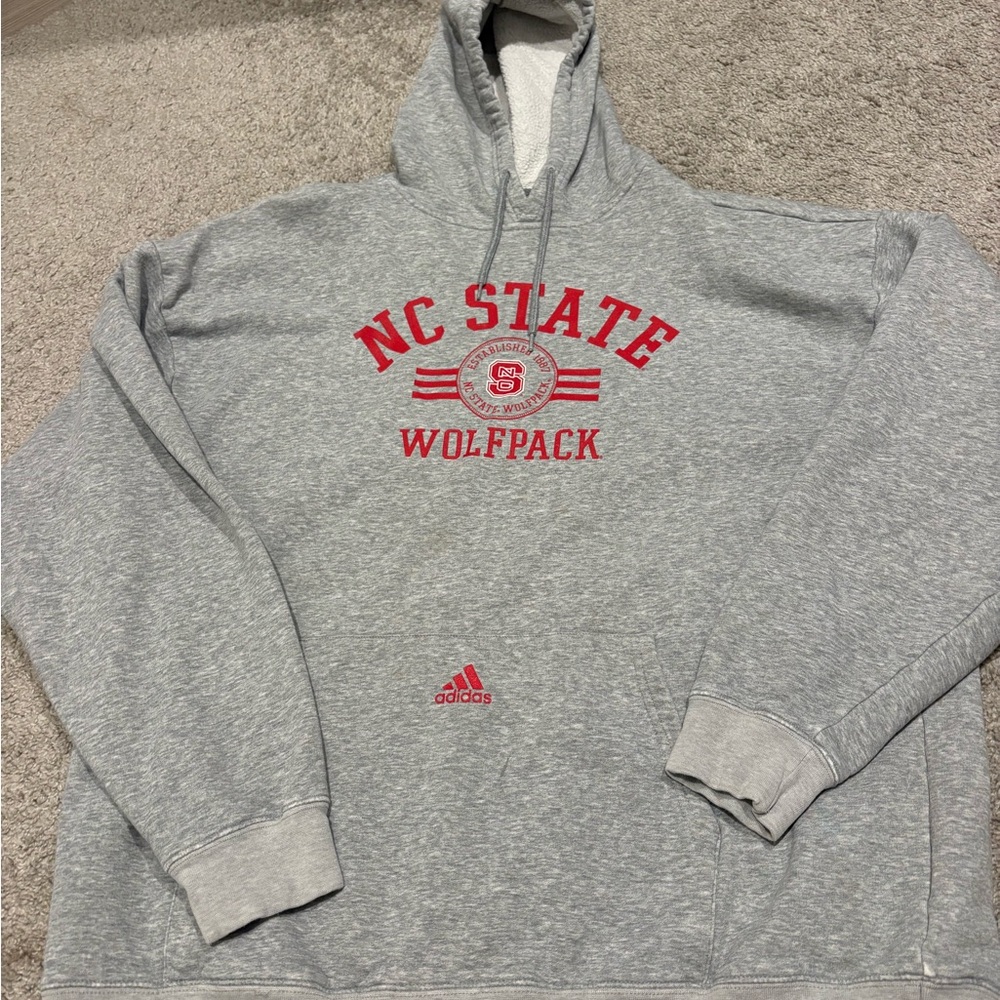 Adidas Gray NC State Wolfpack Hoodie